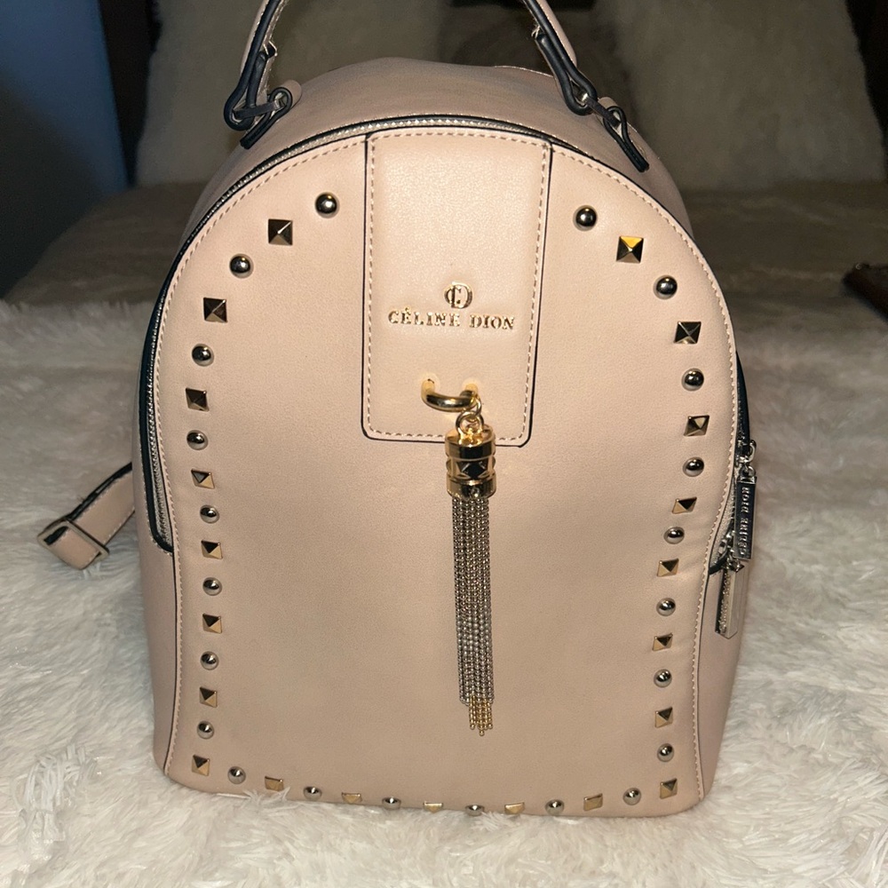 Celine Pink and Gold Studded Backpack